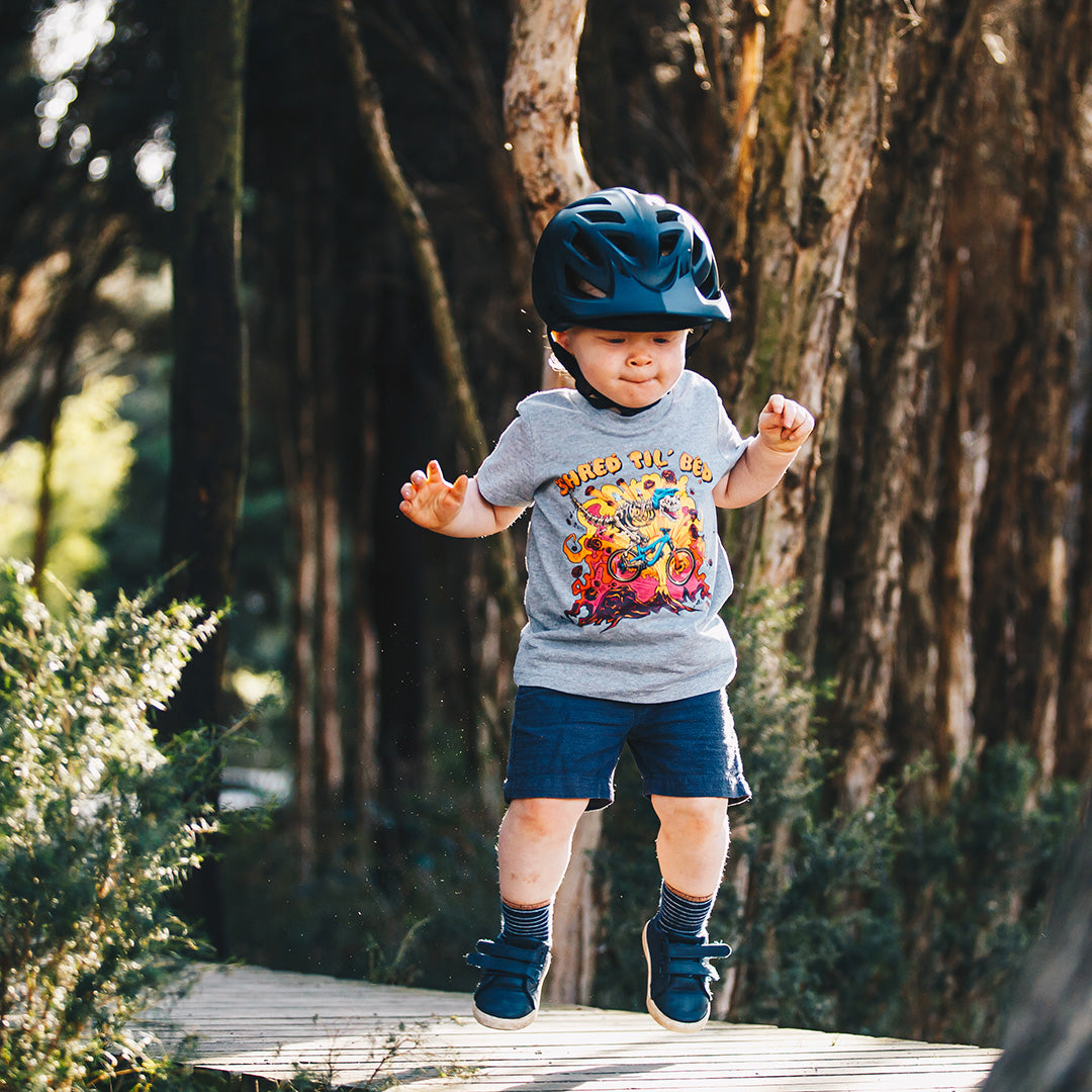 SHRED TIL BED DIALLED DINO KIDS T-SHIRT